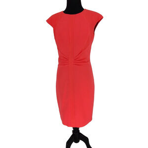Ted Baker London Acerola Orange Sheath Dress Size 3 U.S.Size 8 Lined Expose Zip